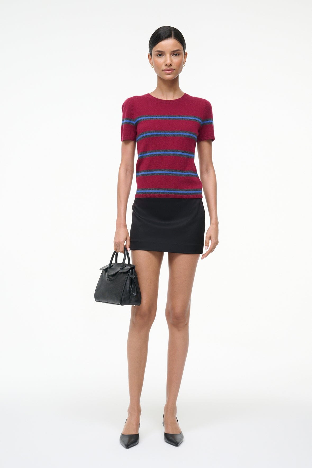 Easy Cashmere Tee | Crimson Stripe — 2