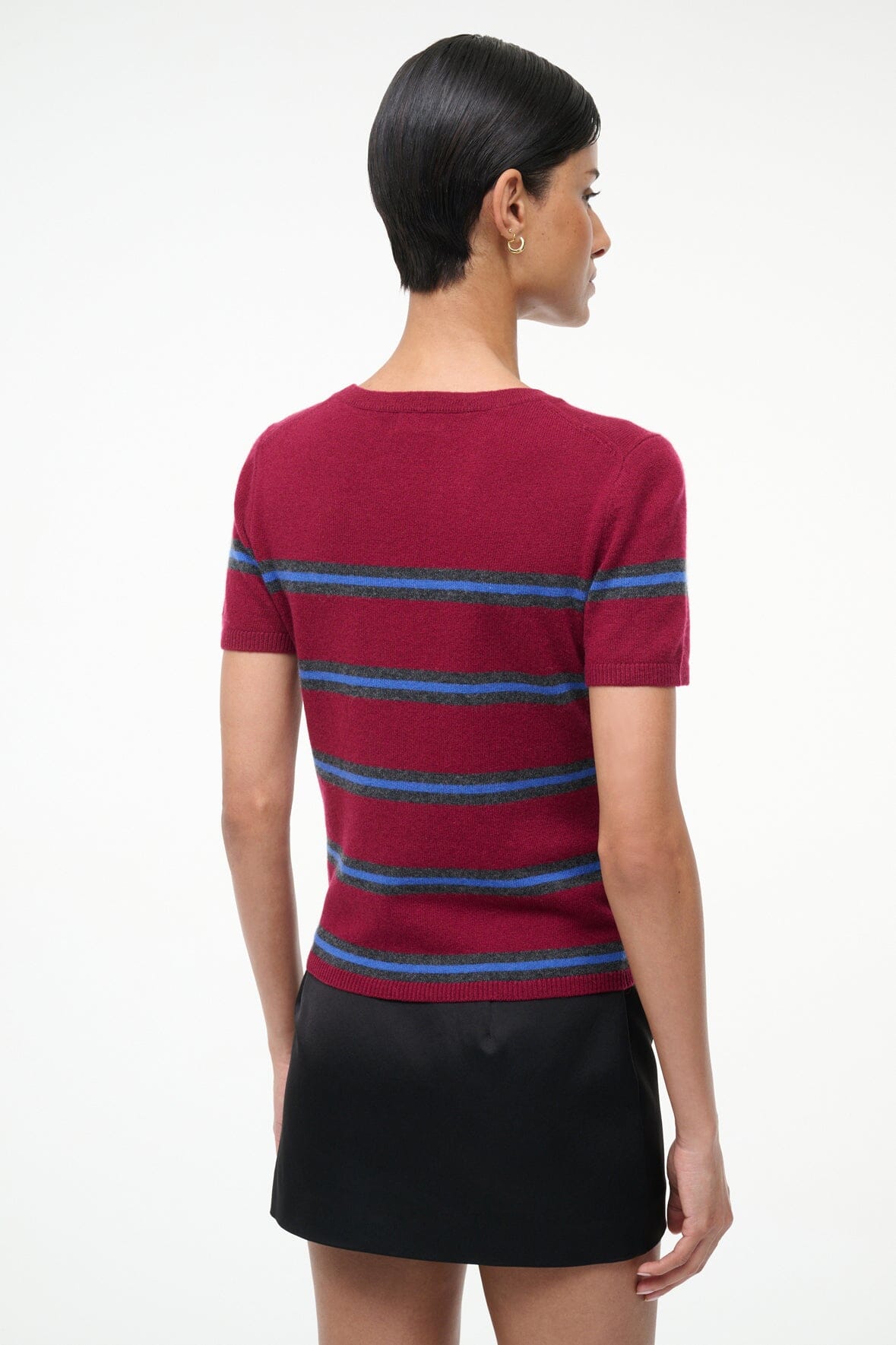 Easy Cashmere Tee | Crimson Stripe — 3