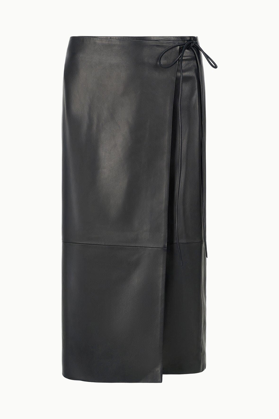 Roman Leather Wrap Skirt | Black — 8