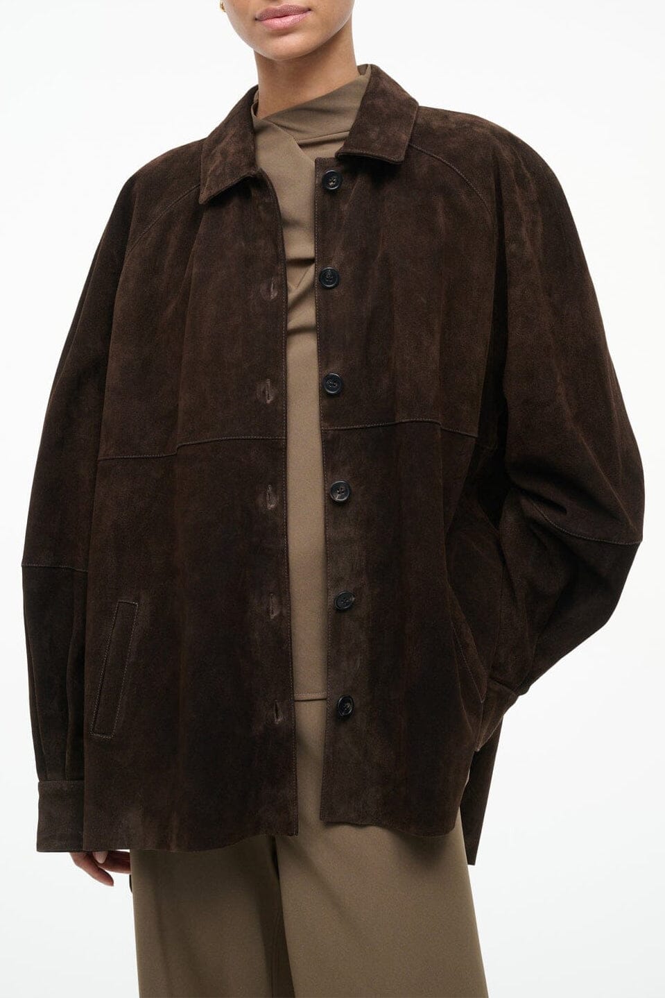 Josette Suede Shirt | Espresso — 1