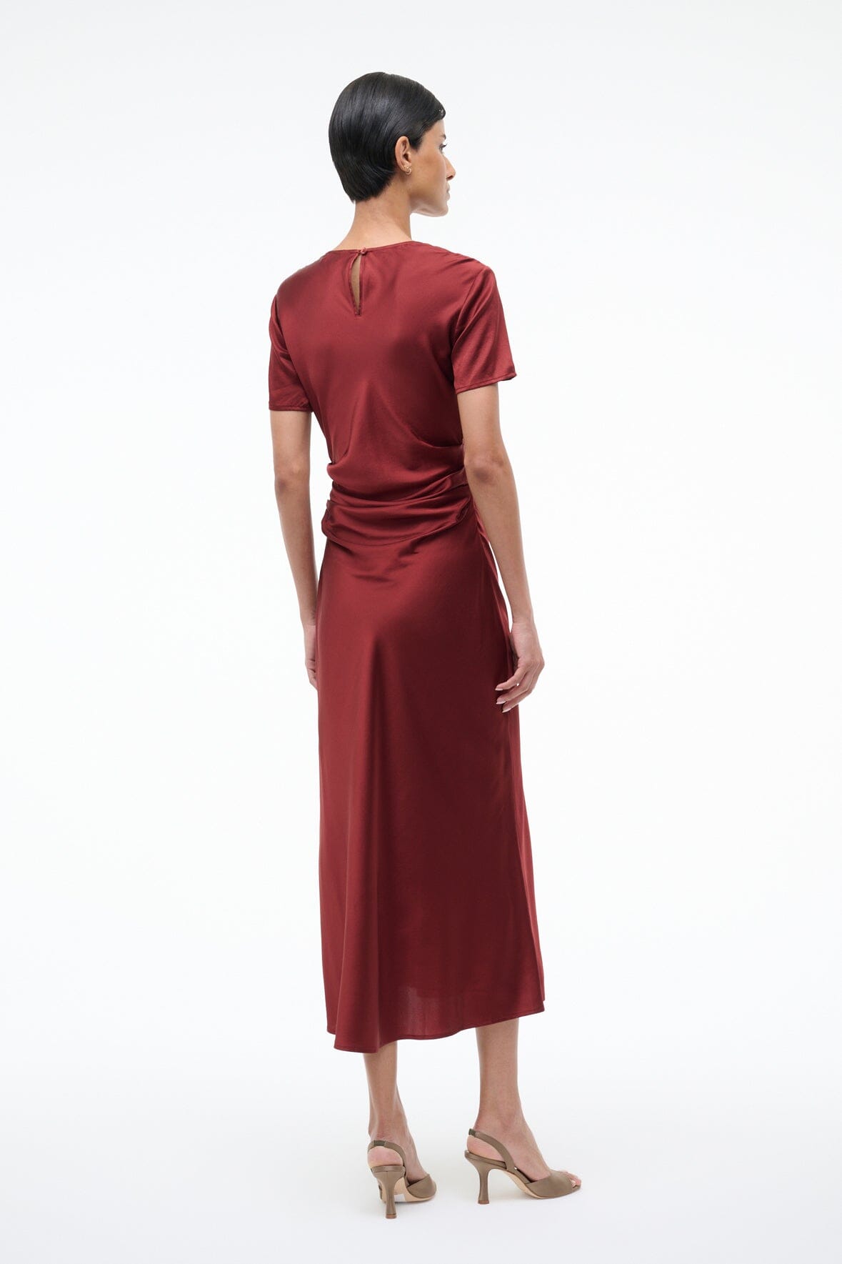 Marcel Silk Dress | Sangria — 3