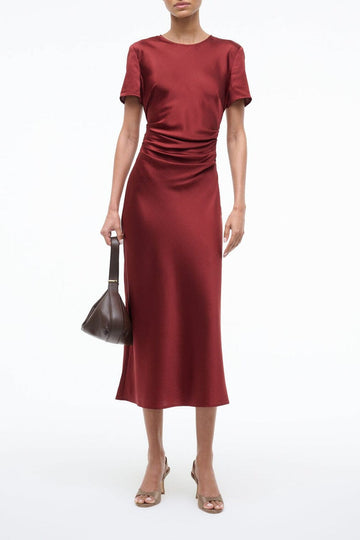 Marcel Silk Dress | Sangria — 1