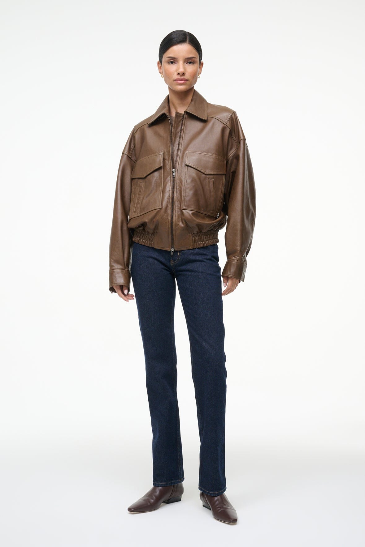 Eugene Leather Jacket | Truffle — 5