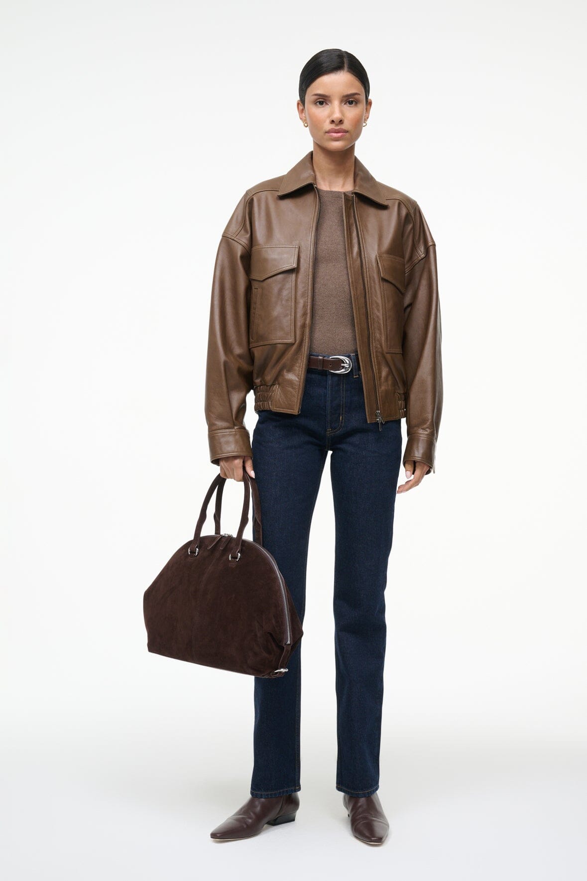 Eugene Leather Jacket | Truffle — 3