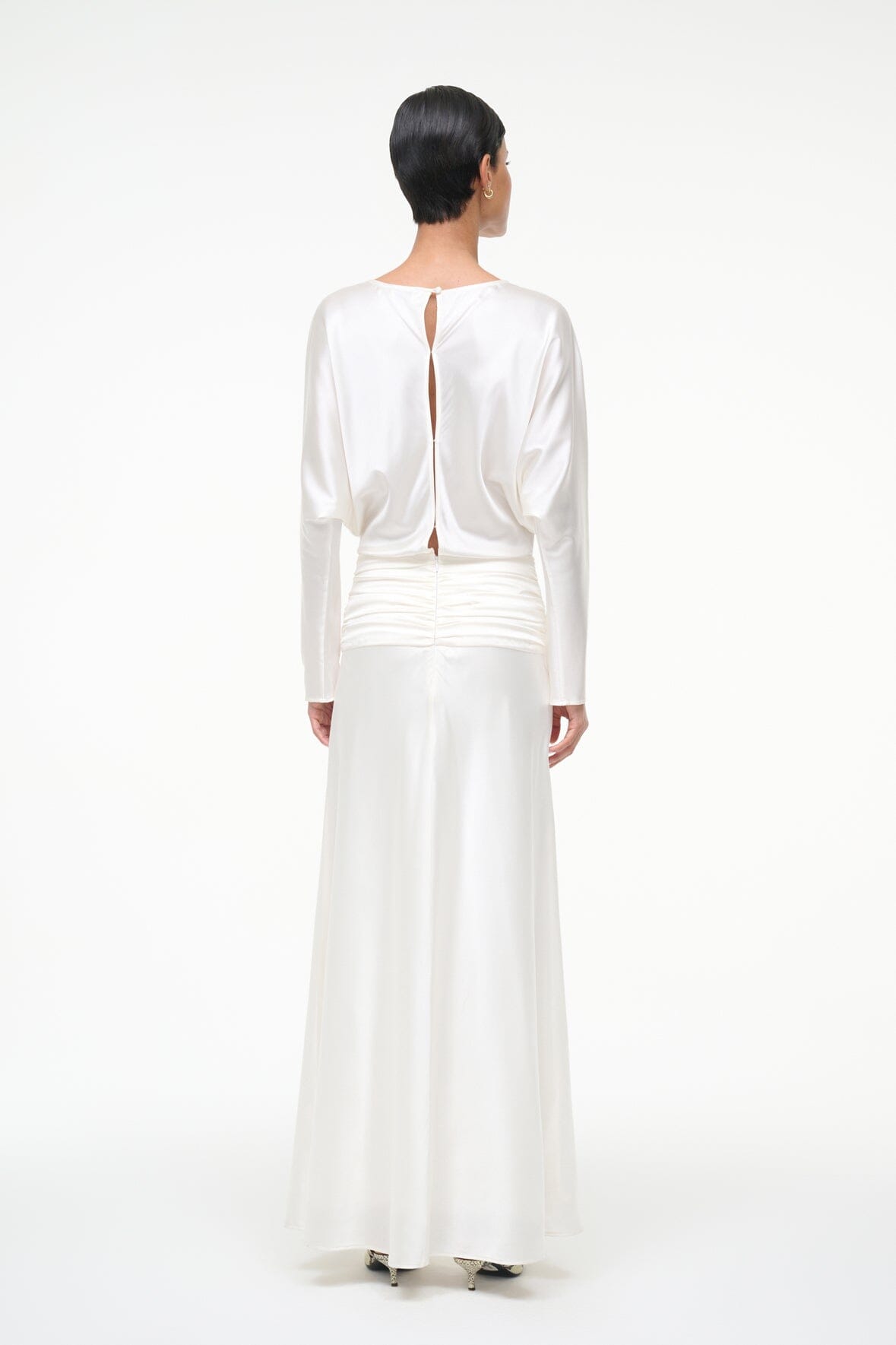 Freda Silk Dress | Ivory — 2