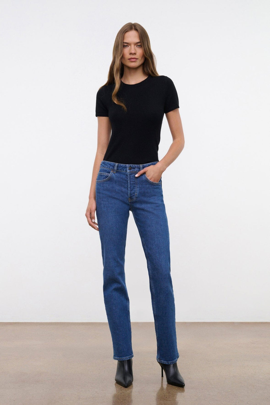 Teddy Straight Jean | Stone Blue Stretch — 1