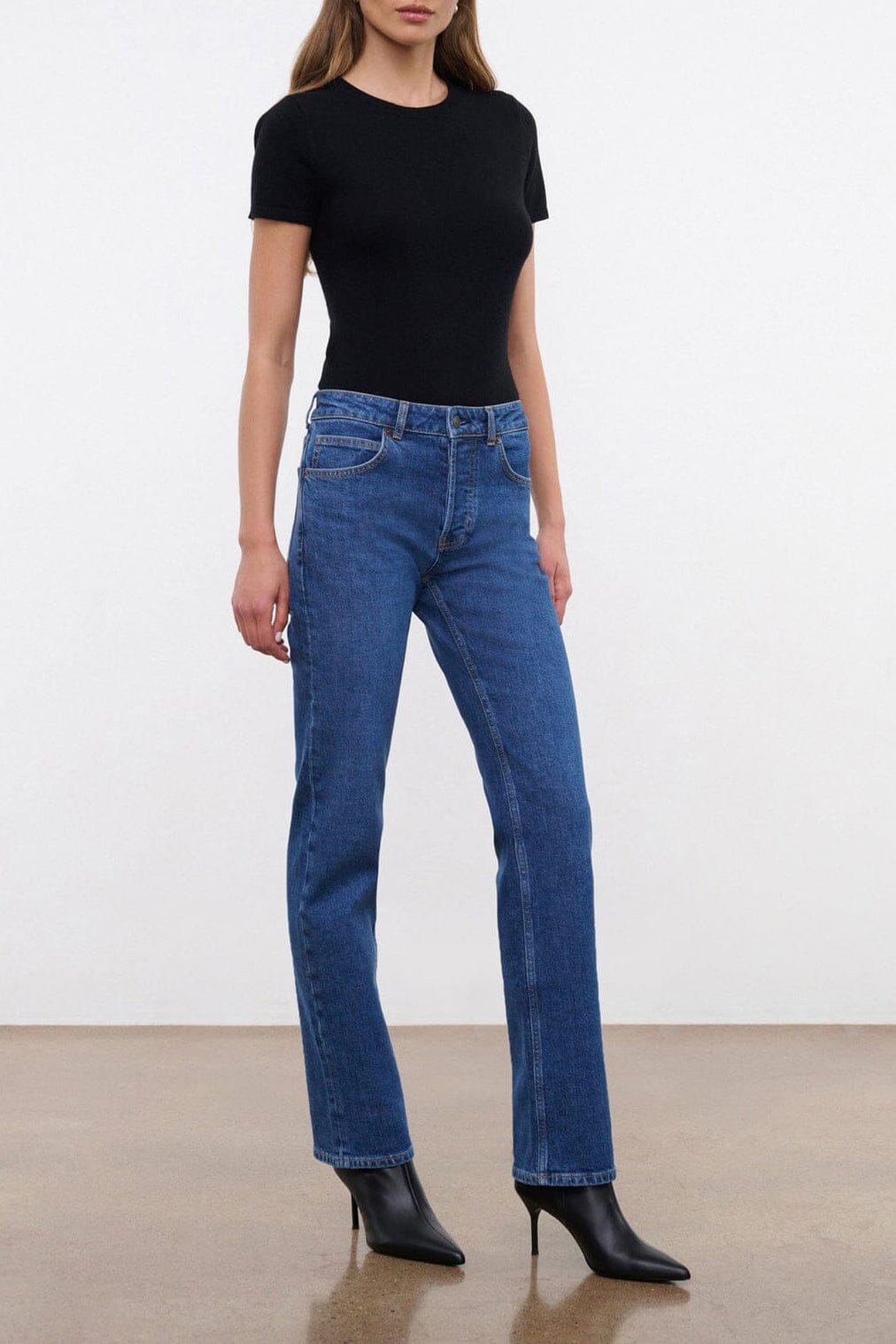 Teddy Straight Jean | Stone Blue Stretch — 1