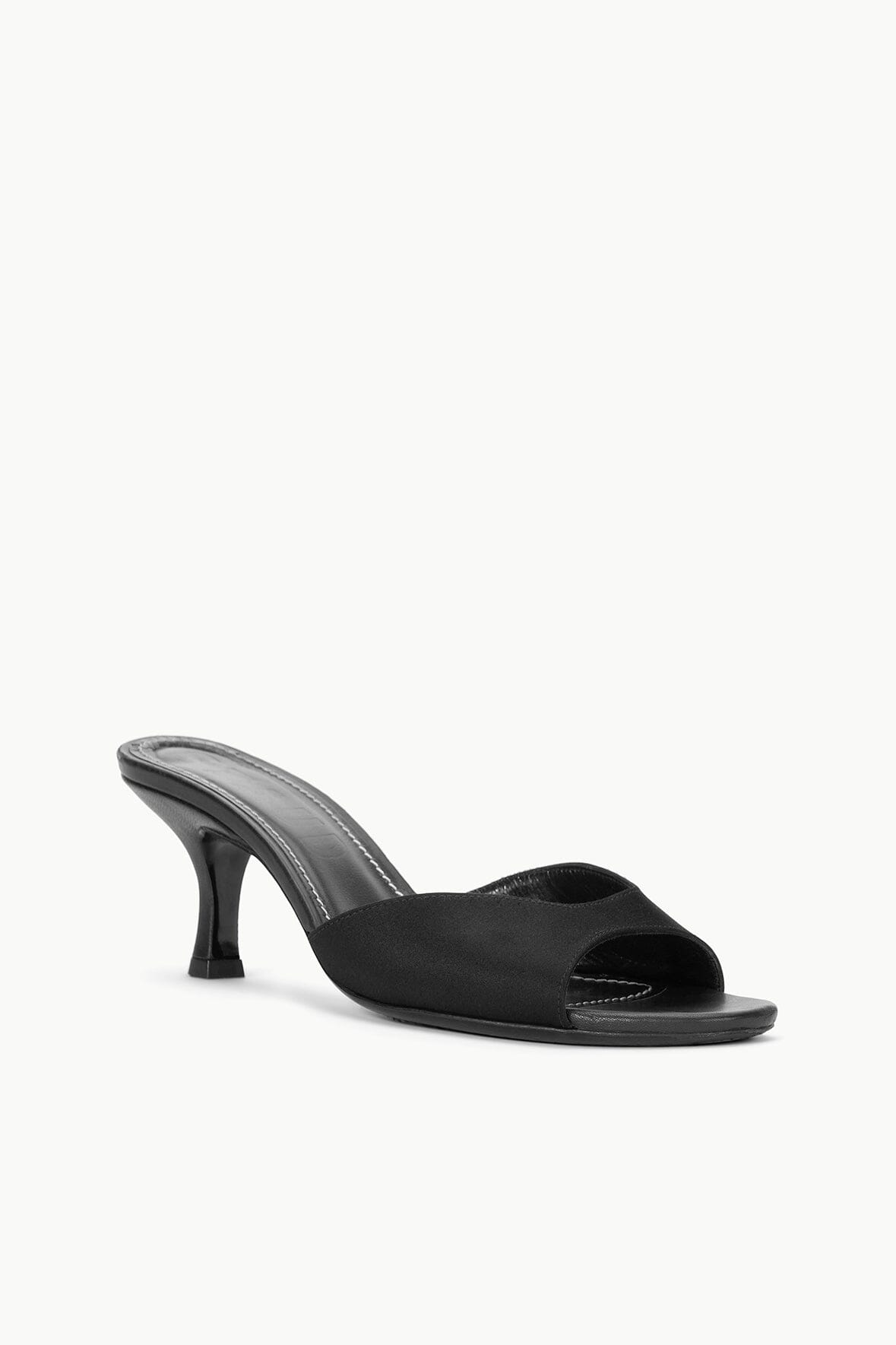 Brigitte Satin Mule | Black — 2