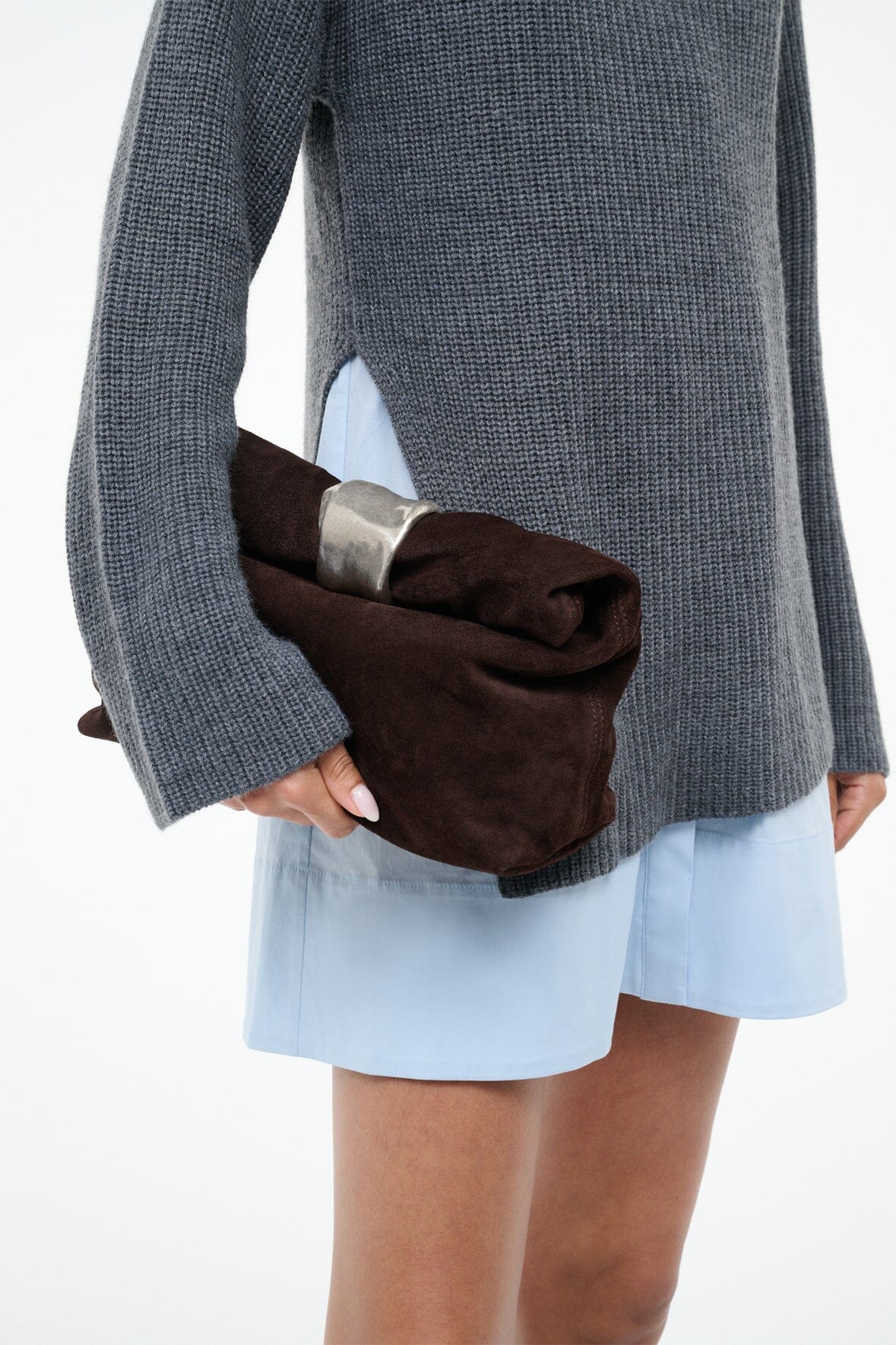 Cuff Clutch | Espresso Suede — 2
