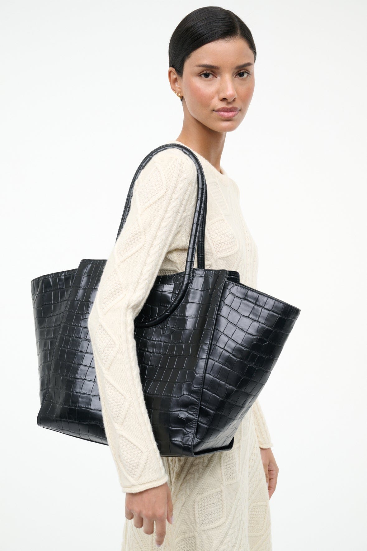 Maude Tote Bag | Black Croco — 5