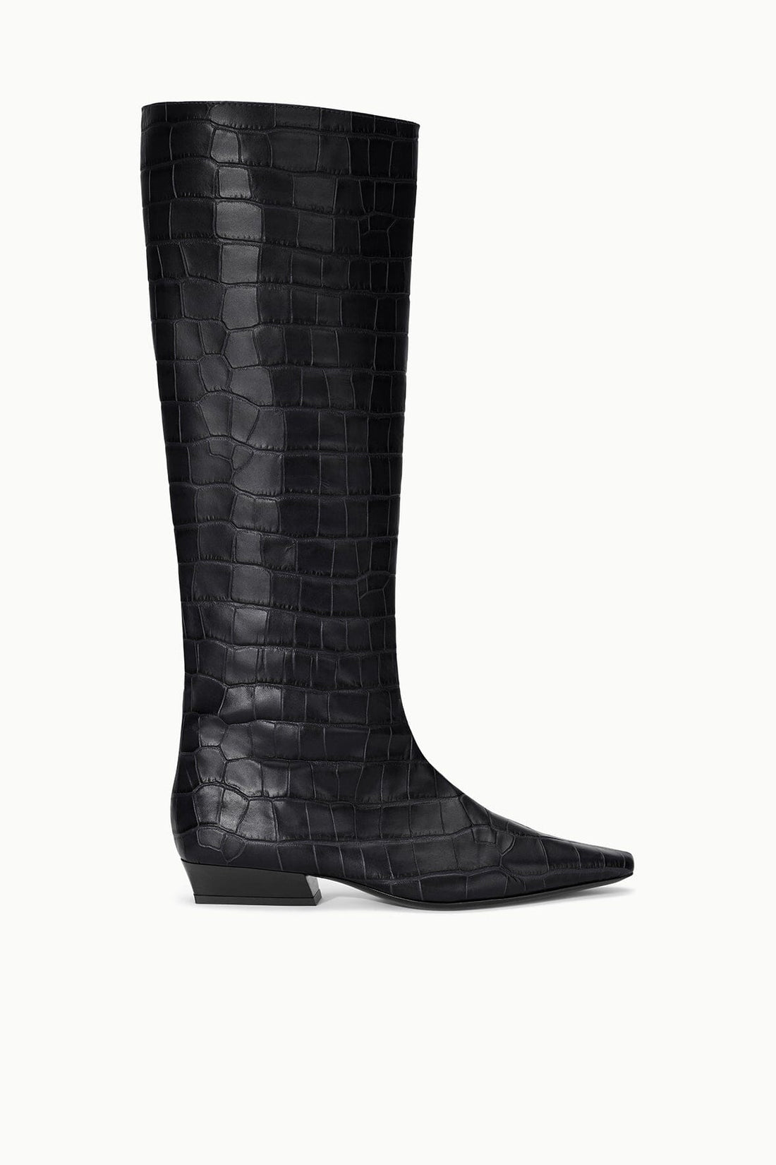 Wally Flat Boot | Black Croco — 1