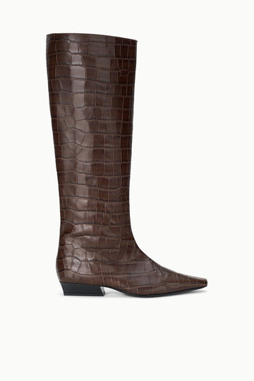 Wally Flat Boot | Espresso Croco — 1