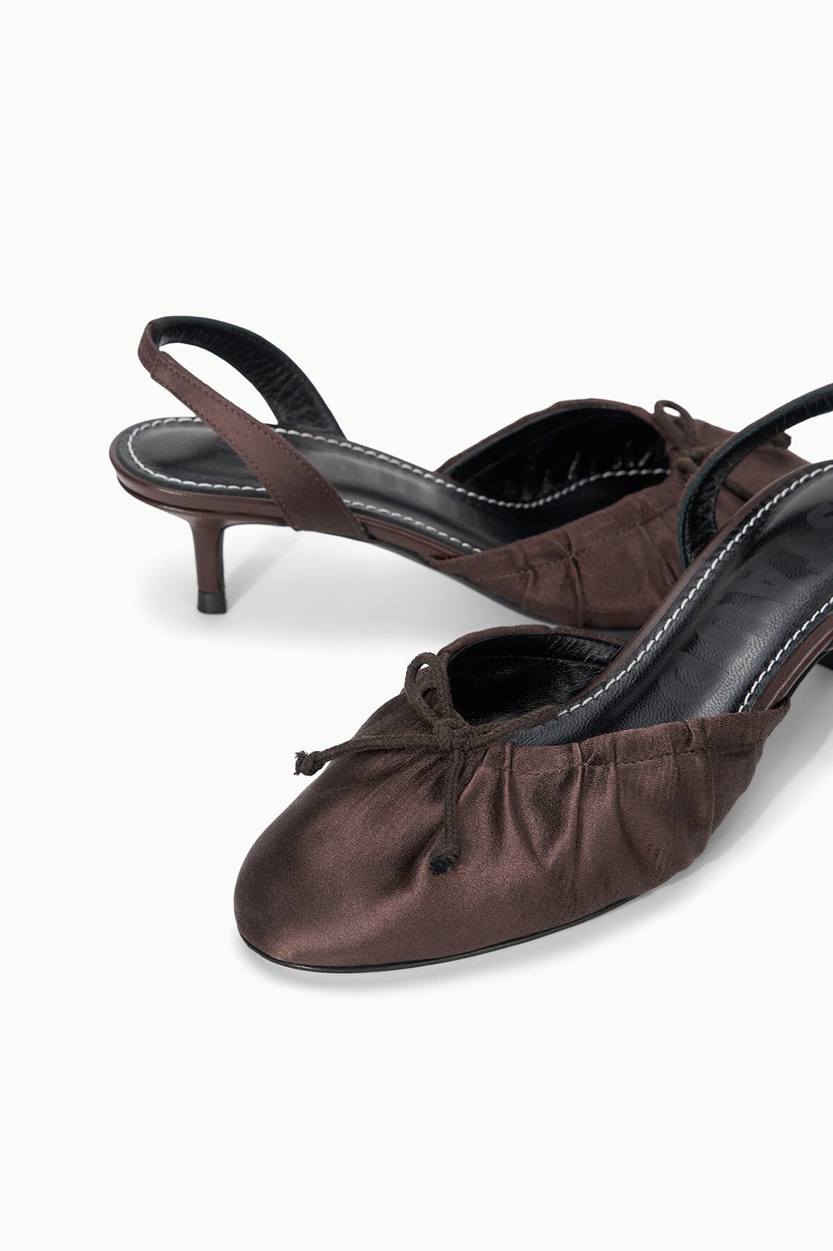Alba Ballet Slingback | Espresso Satin — 6