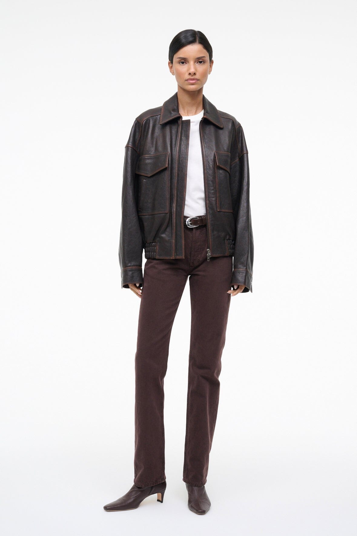 Eugene Leather Jacket | Distressed Brown — 13