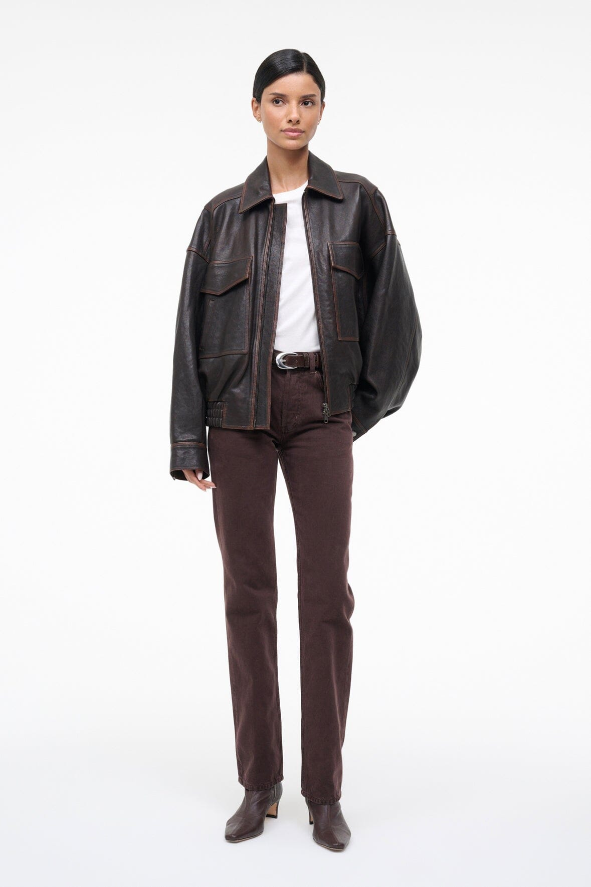 Eugene Leather Jacket | Distressed Brown — 12