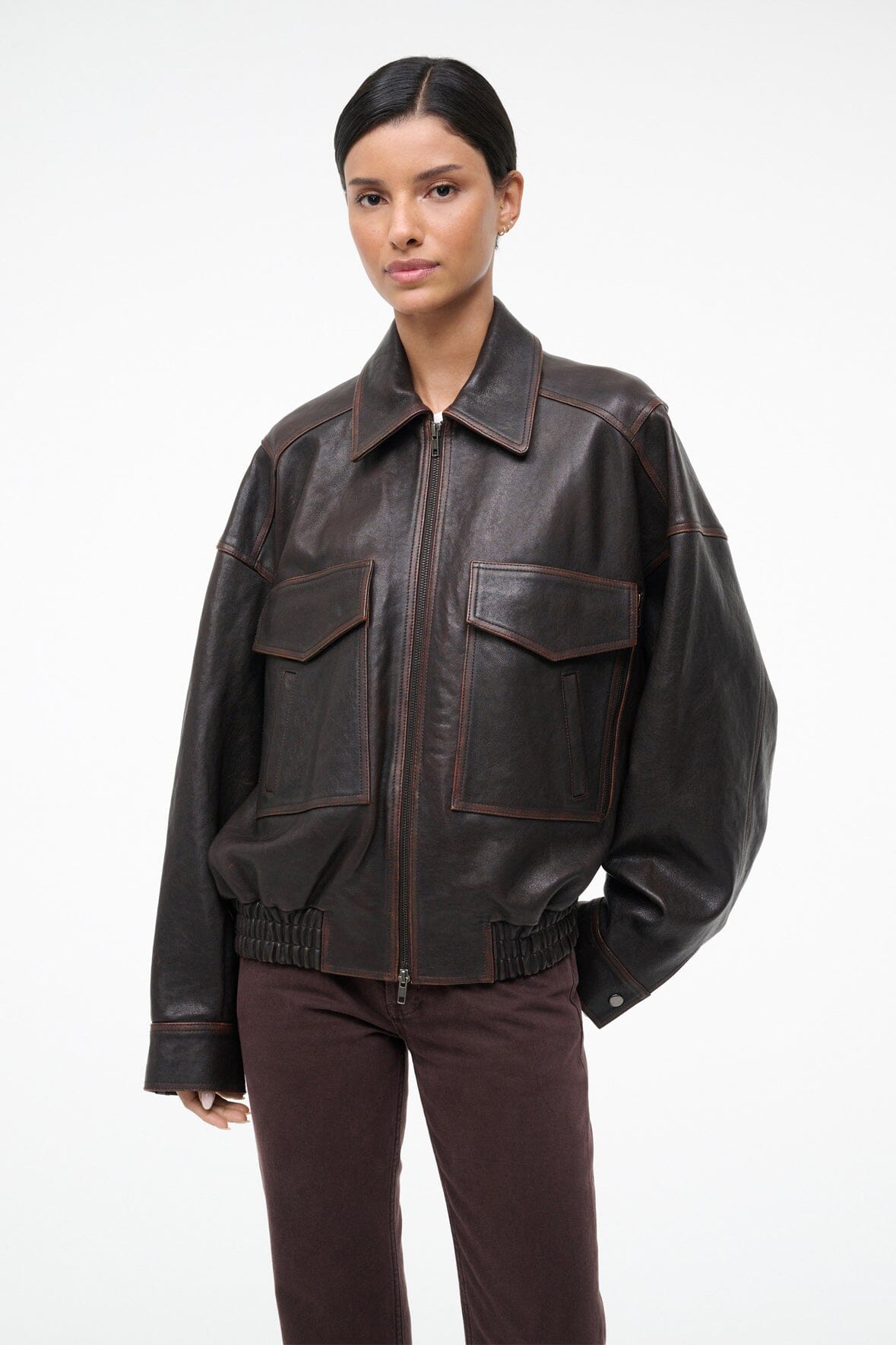 Eugene Leather Jacket | Distressed Brown — 14