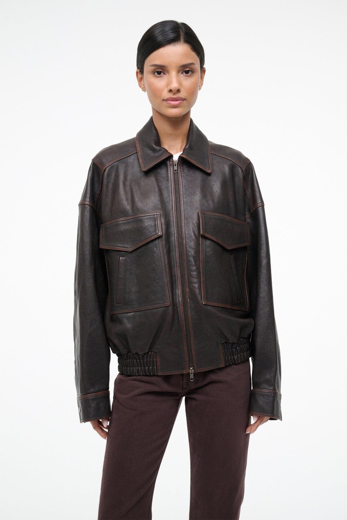 Eugene Leather Jacket | Distressed Brown — 15