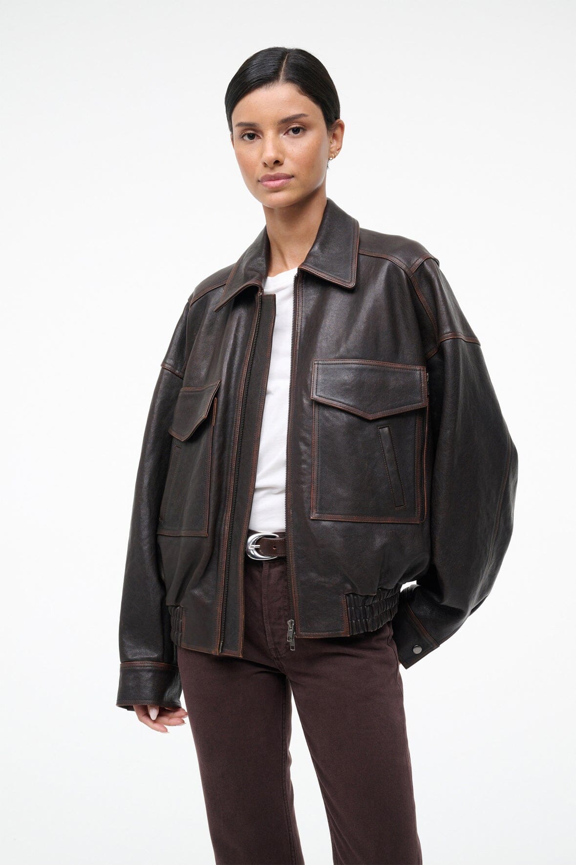 Eugene Leather Jacket | Distressed Brown — 11