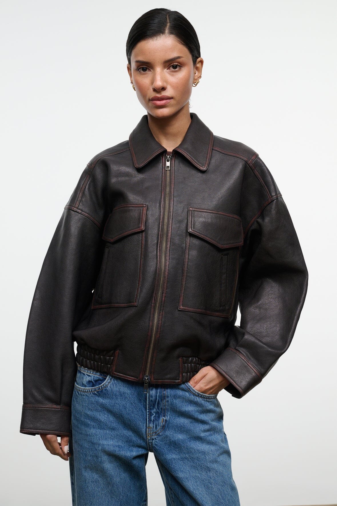 Eugene Leather Jacket | Distressed Brown — 6