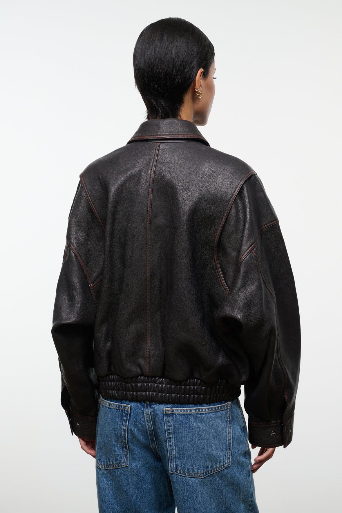 Eugene Leather Jacket | Distressed Brown — 3