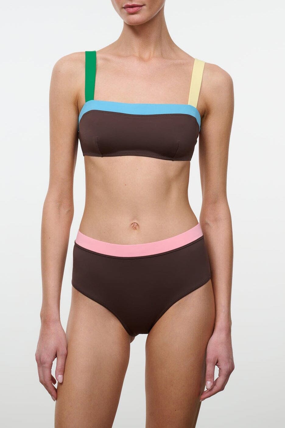 Devon High Rise Bikini Bottom | Dark Chocolate Multi — 1