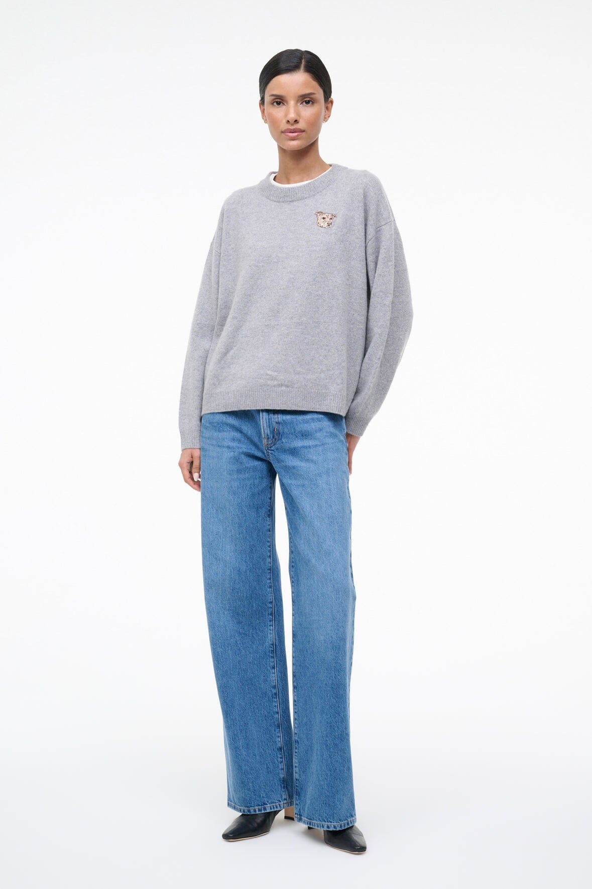 Custom STAUD x C.Bonz Serrano Cashmere Sweater | Heather Grey — 3