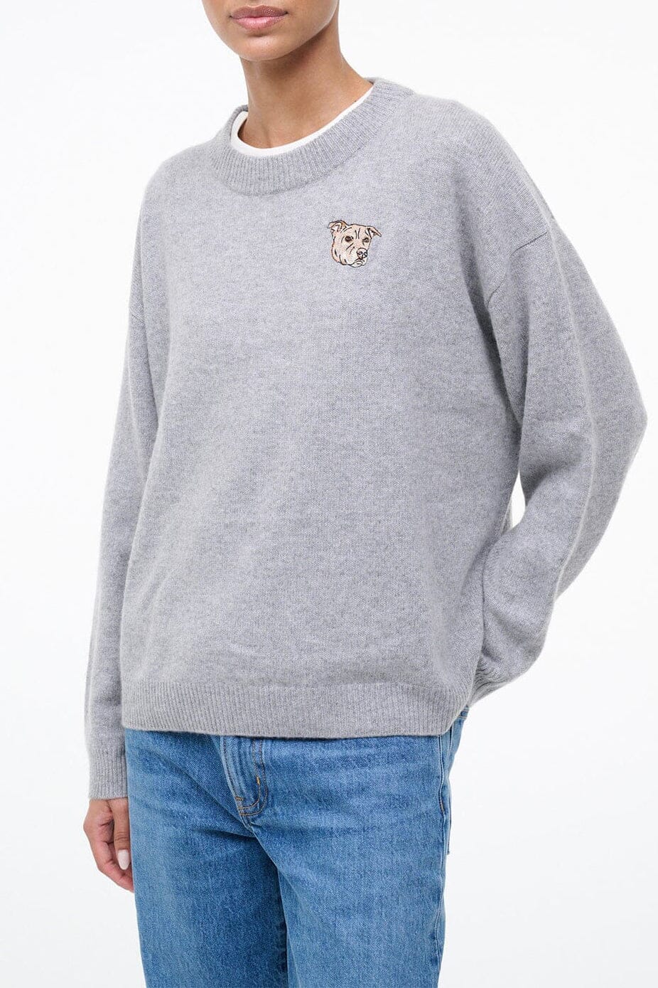 Custom STAUD x C.Bonz Serrano Cashmere Sweater | Heather Grey — 1
