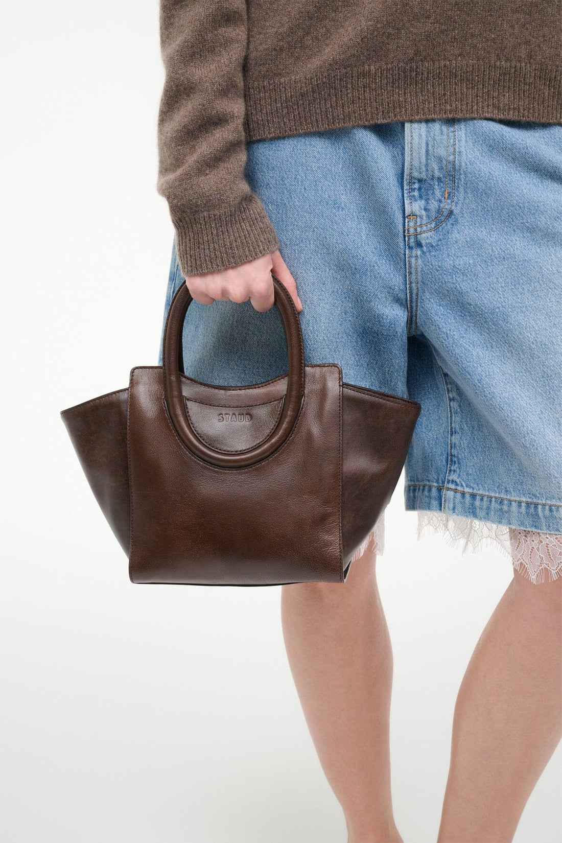 Maude Mini Tote | Espresso Distressed — 1