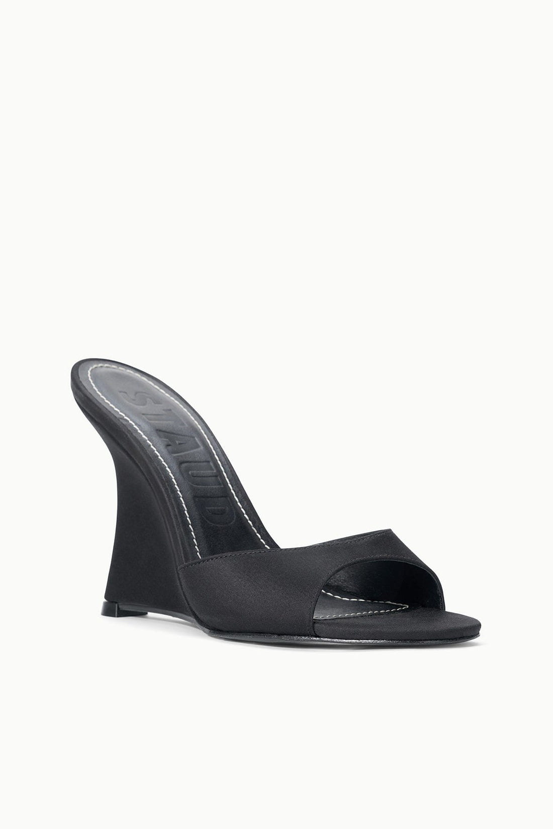 Brigitte High Wedge | Black Satin — 1