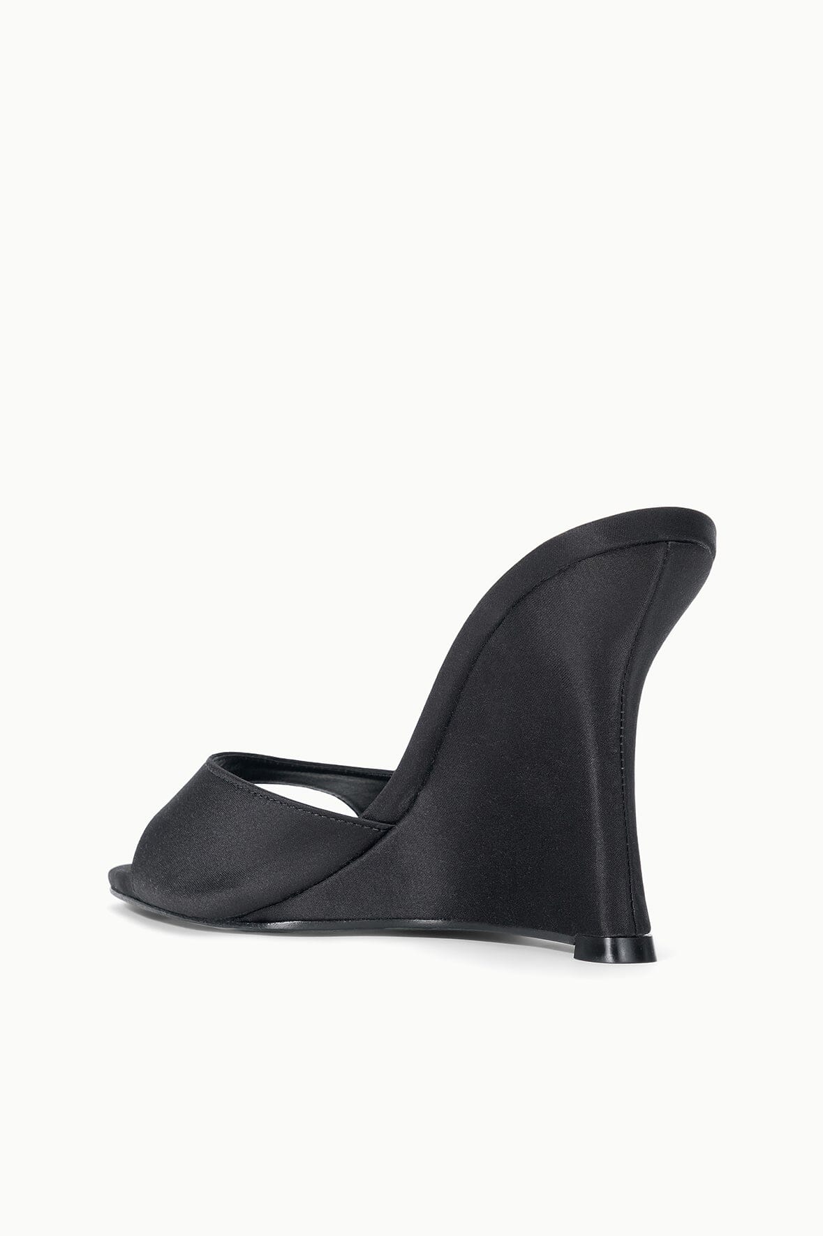 Brigitte High Wedge | Black Satin — 8