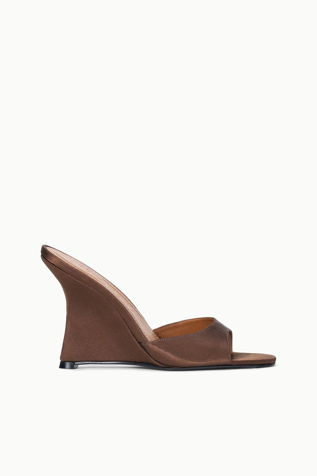 Brigitte High Wedge | Espresso Satin — 1