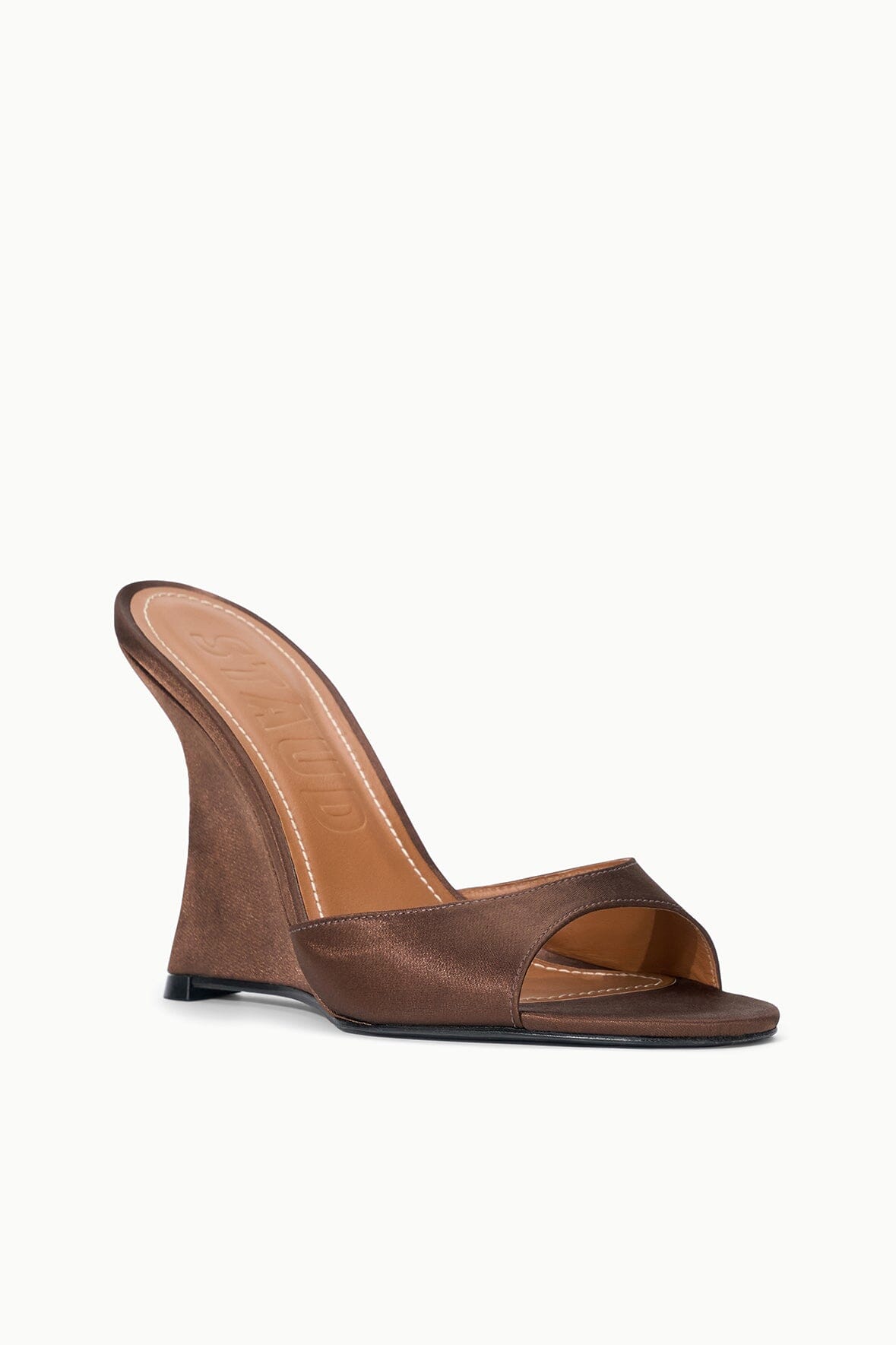 Brigitte High Wedge | Espresso Satin — 2