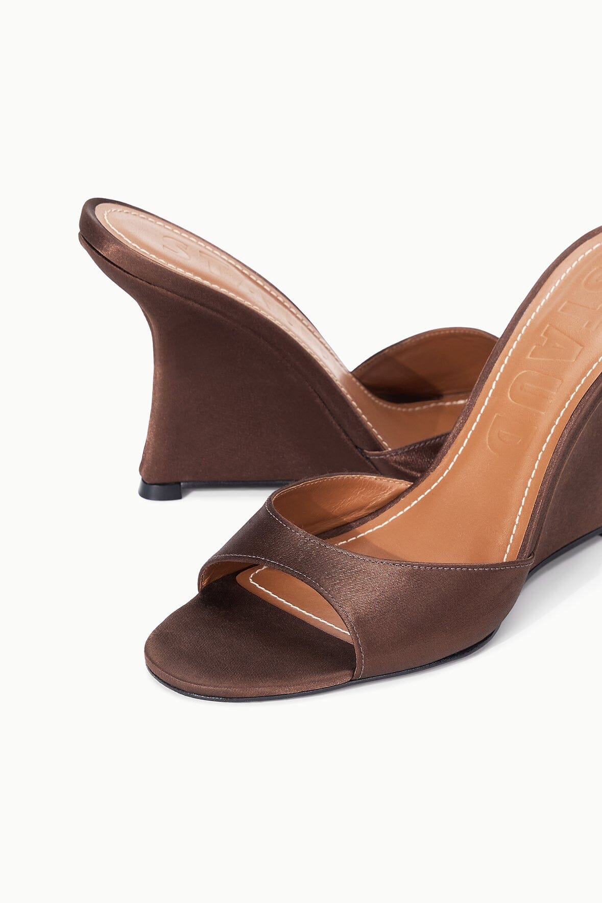 Brigitte High Wedge | Espresso Satin — 5