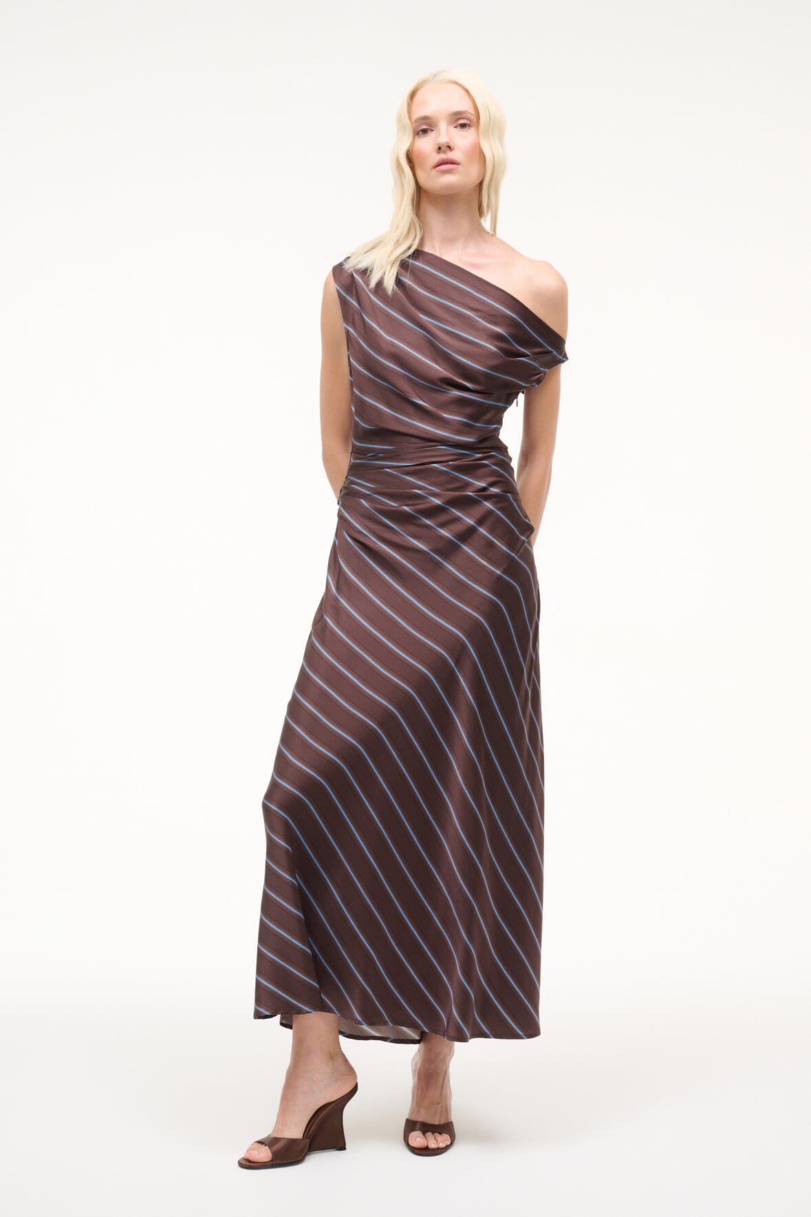 Brigitte High Wedge | Espresso Satin — 3