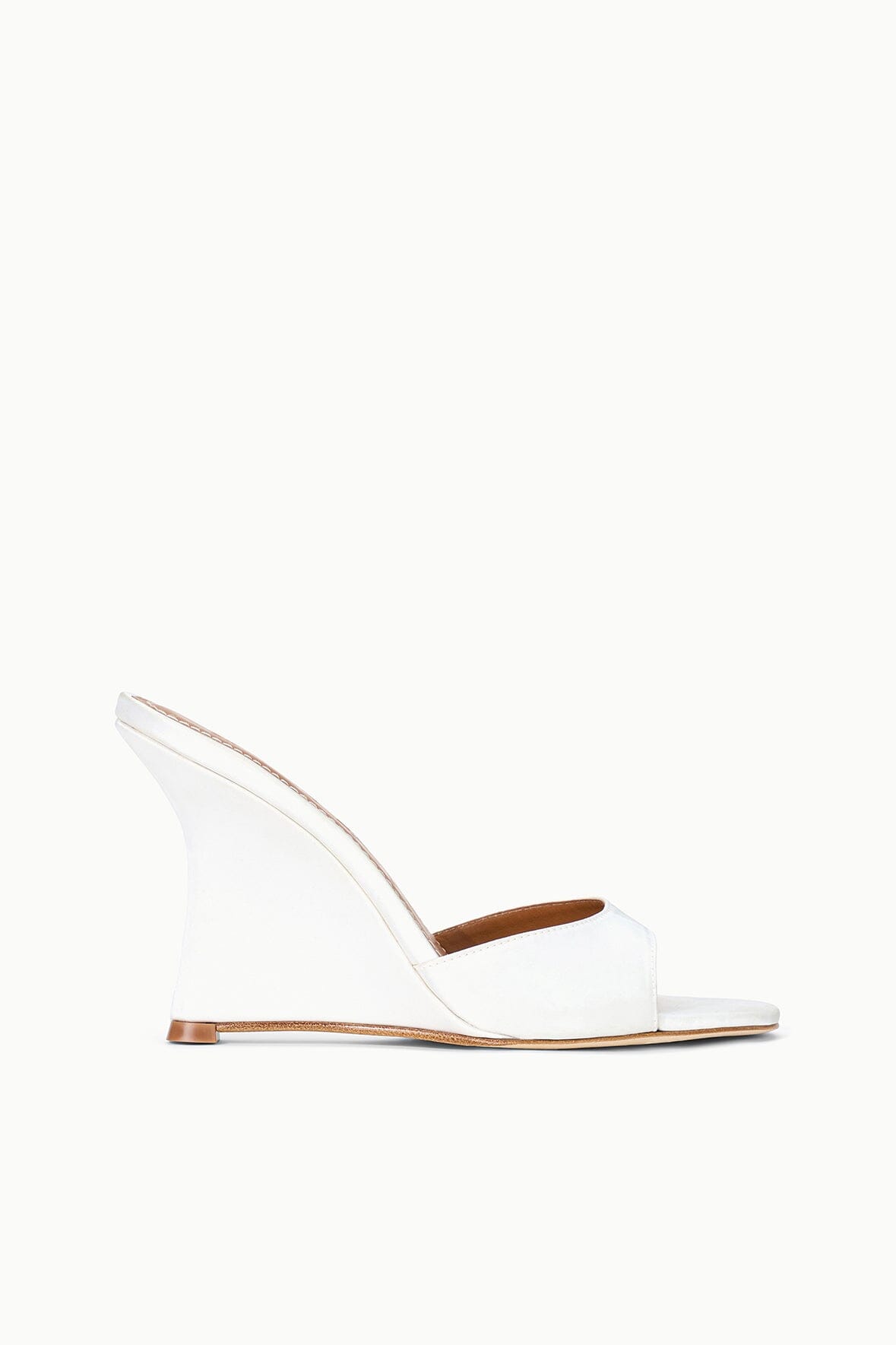 Brigitte High Wedge | Ivory Satin — 1