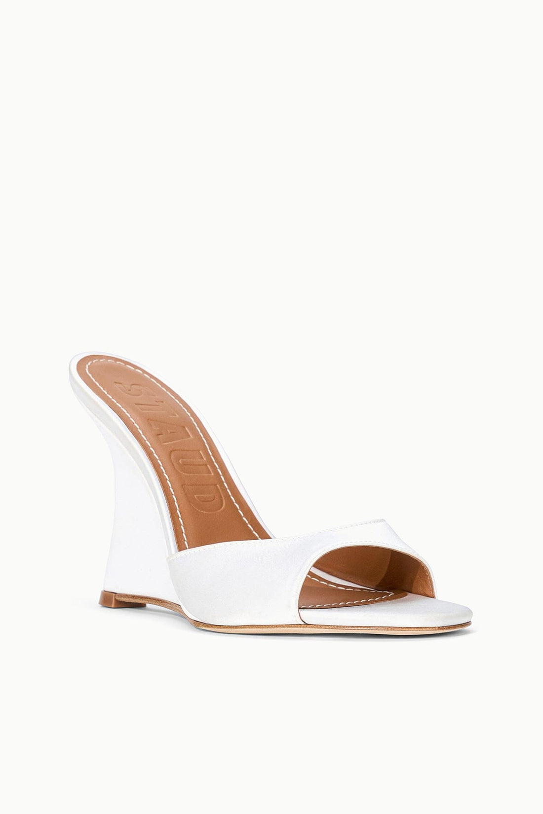 Brigitte High Wedge | Ivory Satin — 1