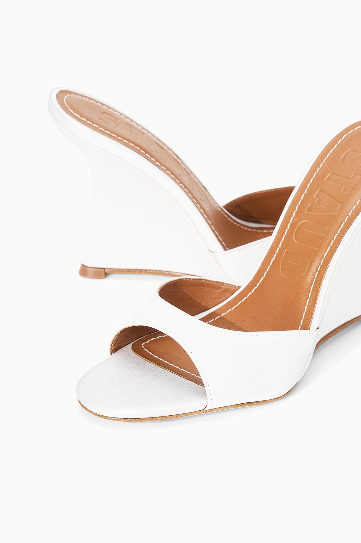Brigitte High Wedge | Ivory Satin — 3