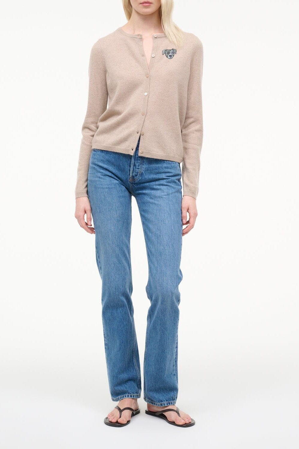 Custom STAUD x C.Bonz Midnight Cashmere Cardigan | Stone — 1