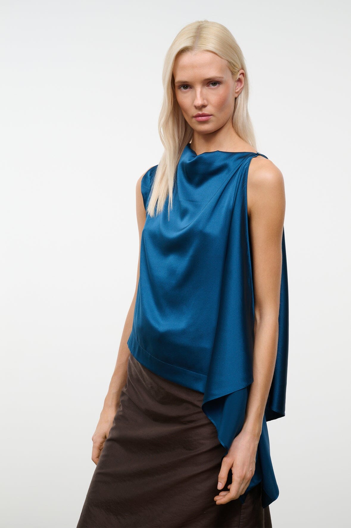Sabina Silk Top | Harbor — 5