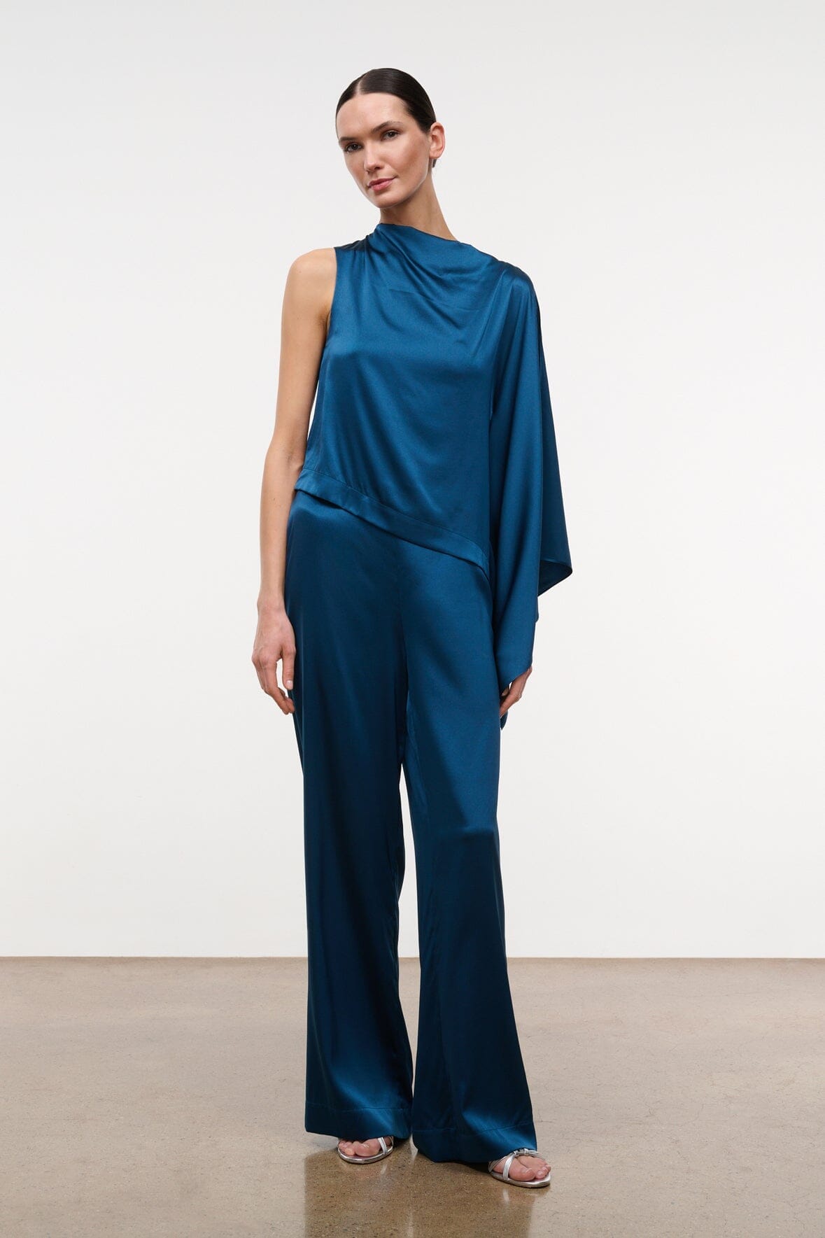 Sabina Silk Top | Harbor — 2