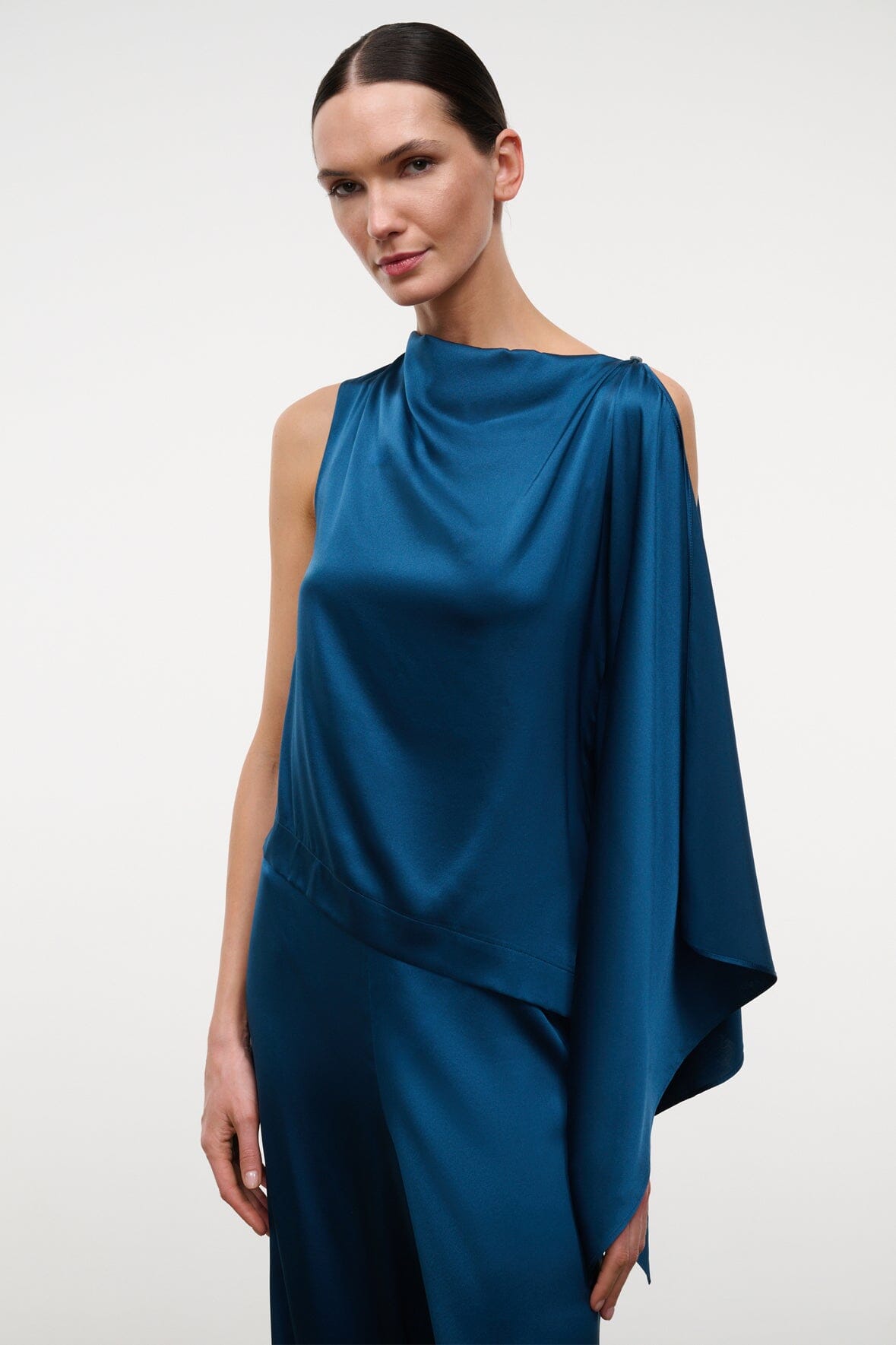Sabina Silk Top | Harbor — 3
