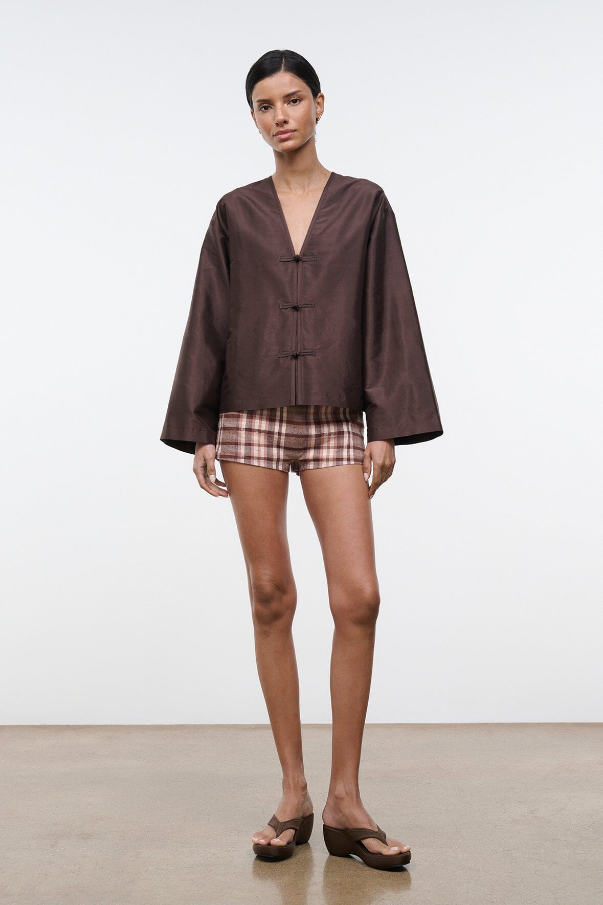 Vito Silk Dupioni Top | Earth — 4