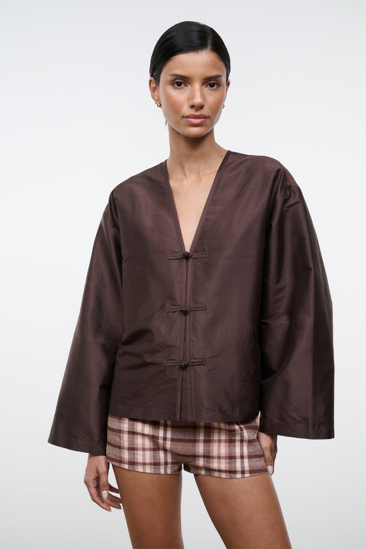 Vito Silk Dupioni Top | Earth — 5