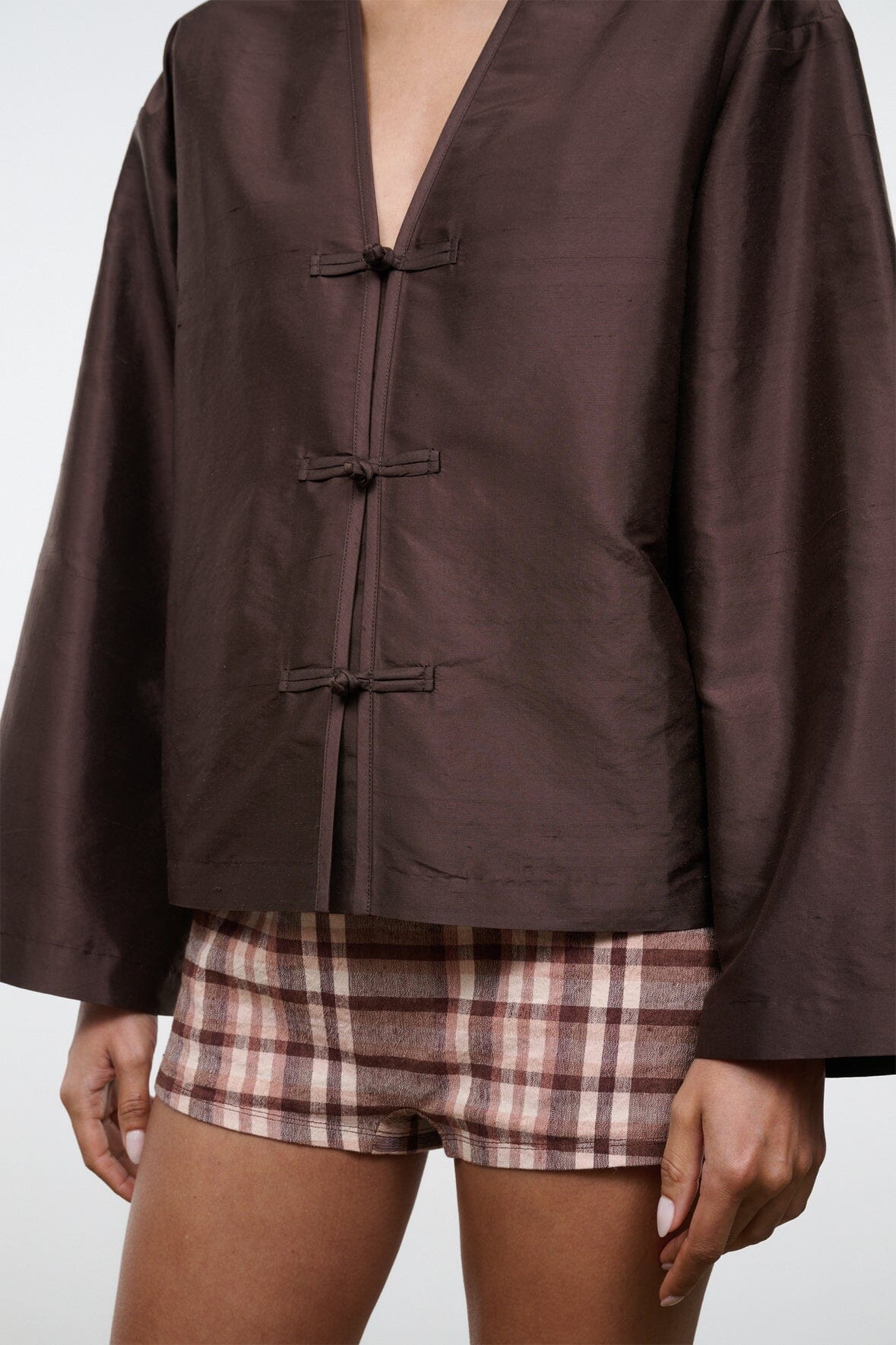 Vito Silk Dupioni Top | Earth — 6