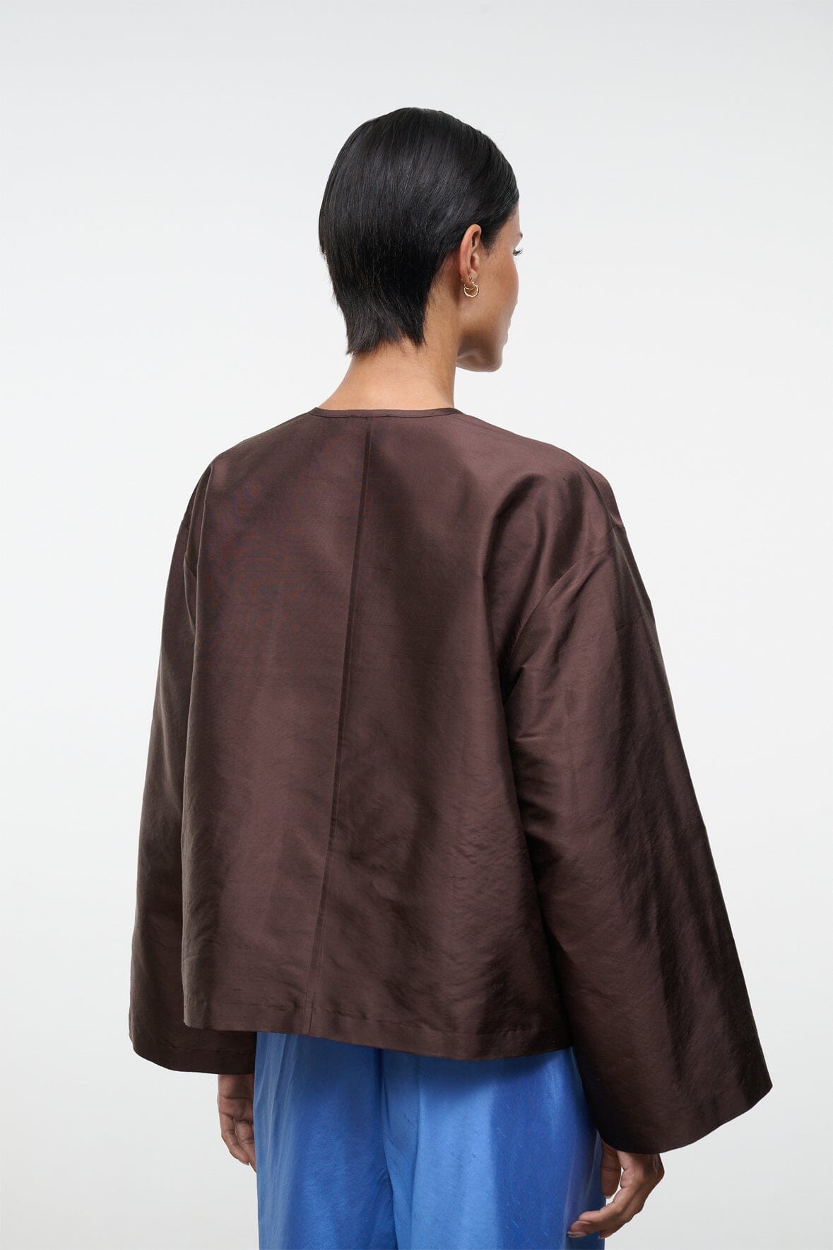 Vito Silk Dupioni Top | Earth — 3
