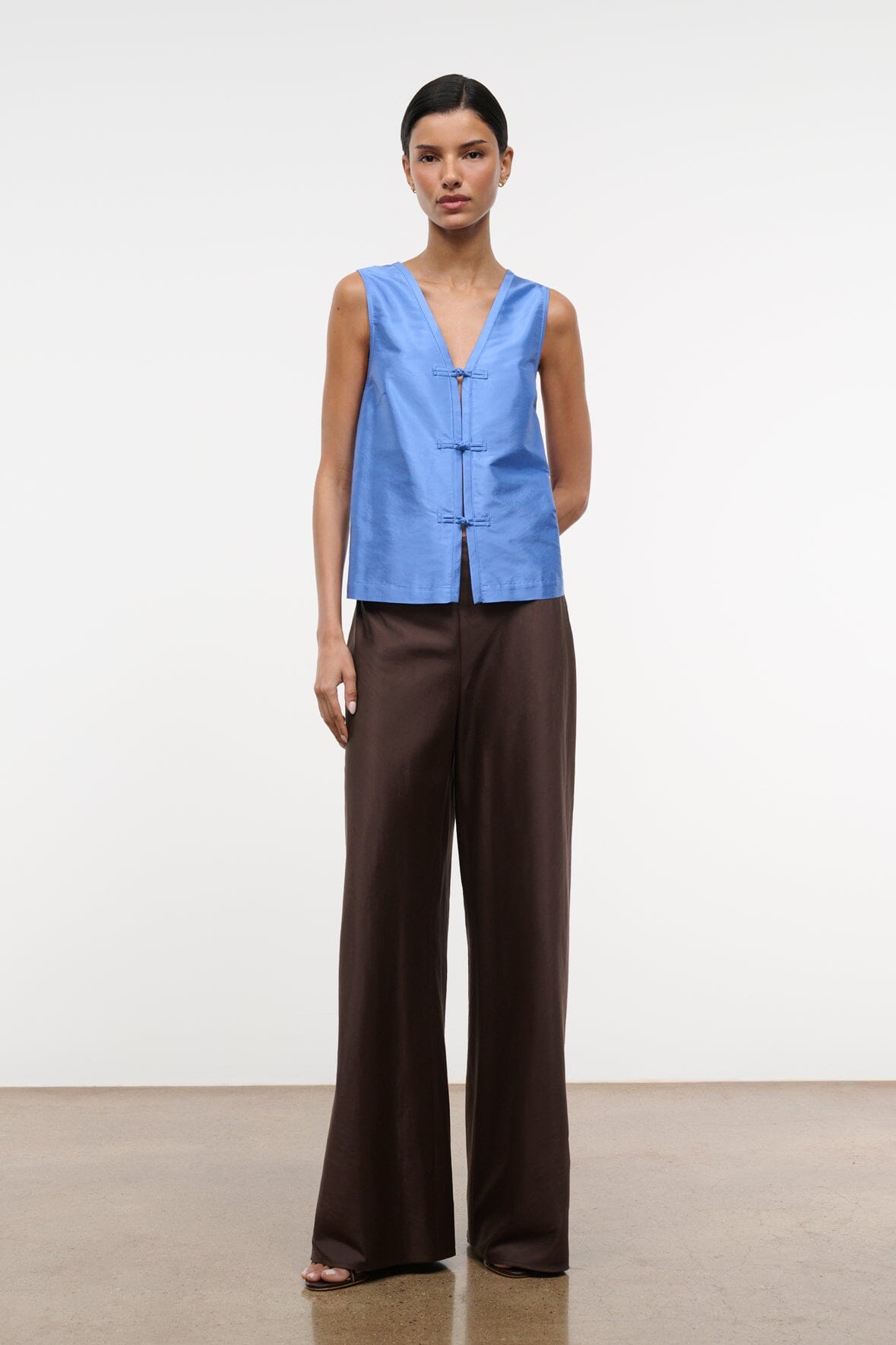 Sami Silk Dupioni Top | Coast — 3