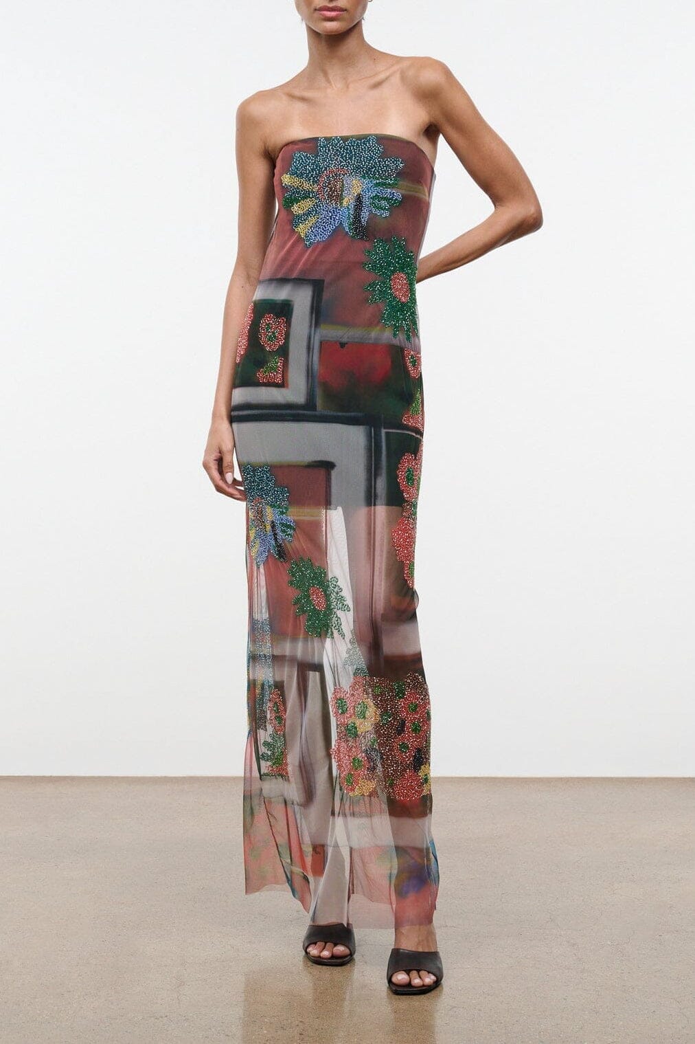 Liliana Dress | Beaded Superbloom Scarf — 1