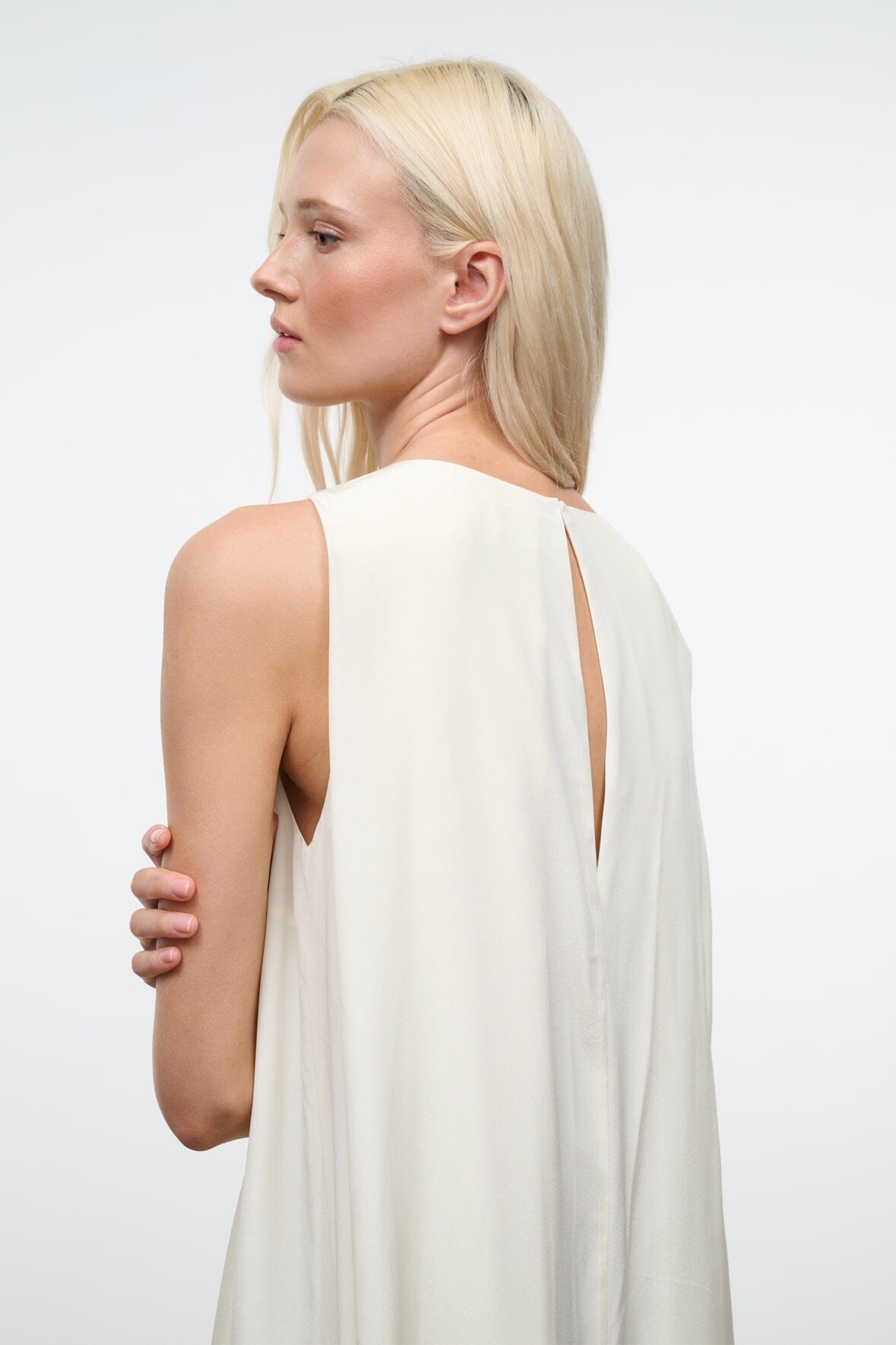 Dalia Silk Dress | Ivory — 3