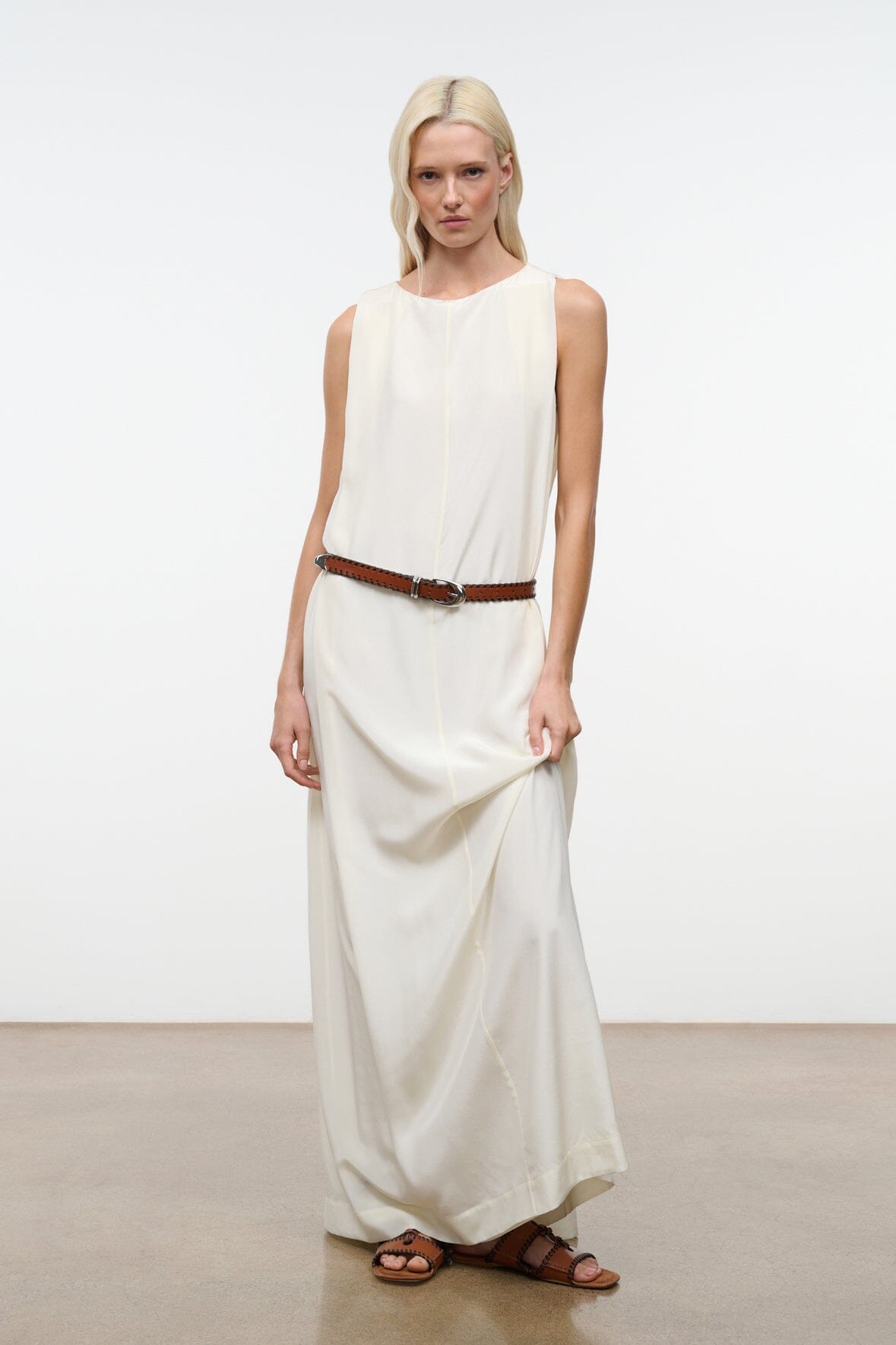 Dalia Silk Dress | Ivory — 4