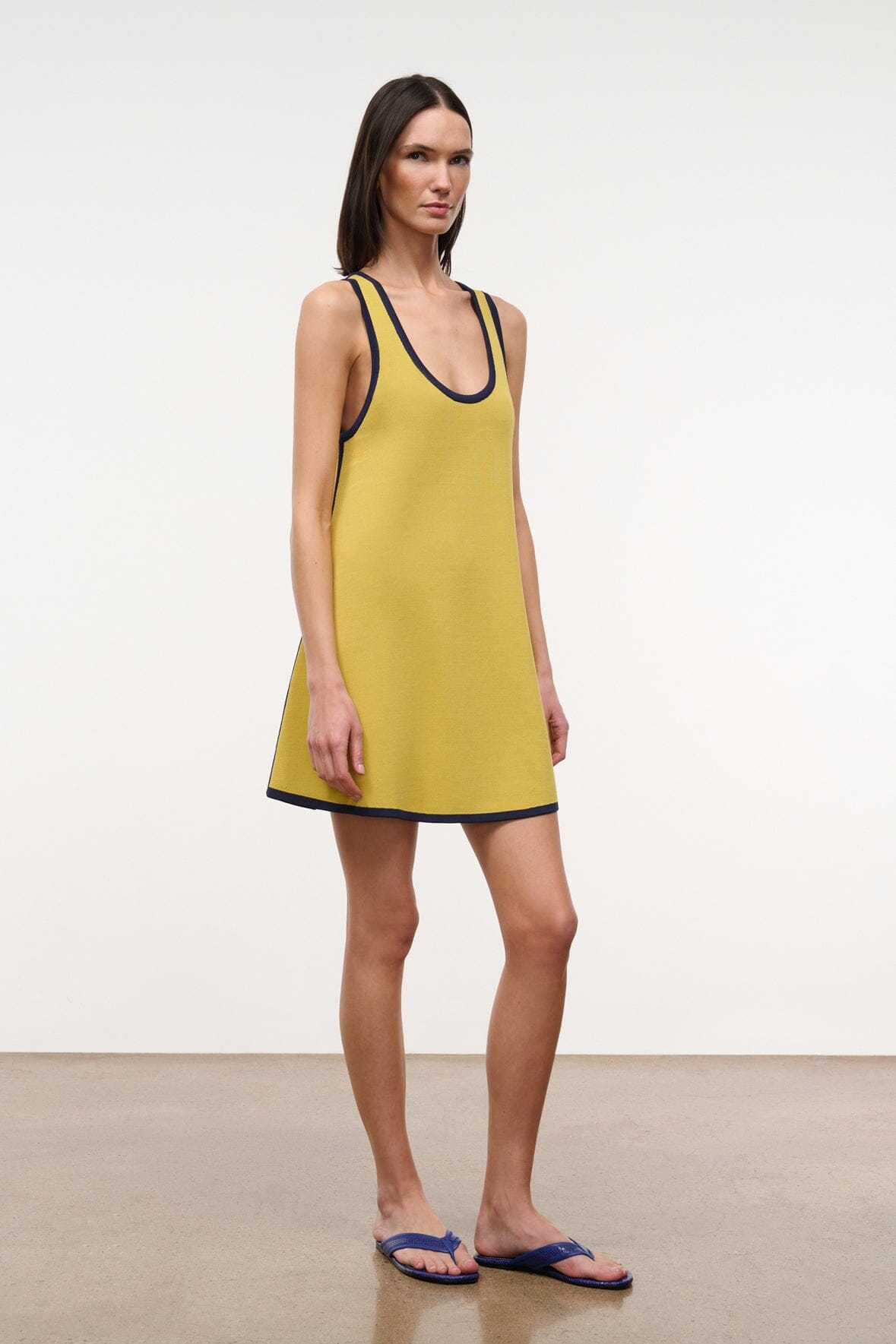 Piazza Dress | Citron Navy Reversible — 6